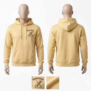 Sweat à capuche pour homme en molleton de coton et polyester 320 GSM, bleu ciel, avec logo personnalisé imprimé, streetwear premium - Product Image 4