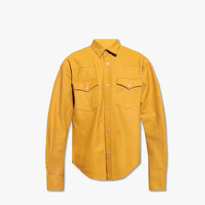 Camisas de Cuero para Hombre Transpirables a Precio Económico, Camisas de Cuero de Color Sólido de Último Diseño y Calidad Premium - Product Image 1