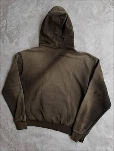 Sudadera con capucha de invierno con lavado ácido, forro polar grueso, tejido Digital Ironcast, silueta oversize, cuello desgarrado, bordes deshilachados, estilo Rebel - Product Image 4