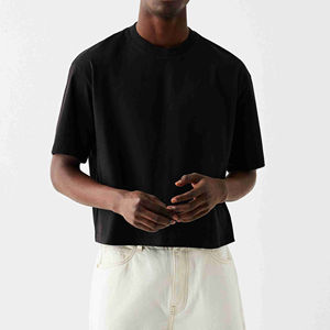T-shirt ample 100 % coton pour homme, style streetwear, manches classiques, haute qualité, 220 g, tricoté sans couture sur le devant, respirant - Product Image 5