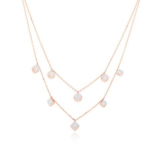 Luxury 14K Rose Gold Triple Diamond Cluster Marquise Halo IGI Certified <b>Pendant</b> Necklace Dainty Fine Jewelry Women Anniversary - Product Image 1