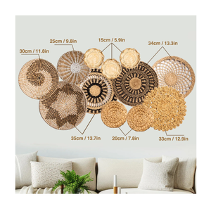 Assiette suspendue en jonc de mer naturel, fabriquée au Vietnam, décoration murale tressée traditionnelle pour maisons bohèmes, restaurants, complexes hôteliers et boutiques de cadeaux - Product Image 4