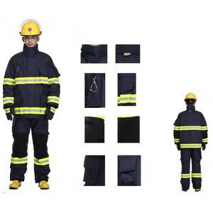 Combinaisons de sécurité industrielles FR Flame, haute qualité, résistantes, imperméables, uniformes de pompier, combinaisons de sécurité réfléchissantes noires - Product Image 4