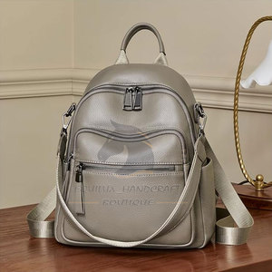 Latest Design Washable Leather Bagpack Reasonable Price Leather Bagpack Soft <b>Back</b> Leather Bagpack - Product Image 3
