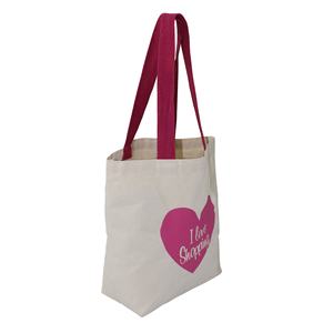 Bolsa de Mano de Lona de Algodón Suave Rosa con Asa de Tela, Bolsa de Compras Estilo Tote Natural Reciclable - Product Image 2