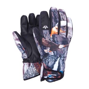 Gants de snowboard imperméables à doigts séparés, camouflage, polyuréthane, bordure orange, fermeture à cordon, unisexe, pour l'extérieur, hiver - Product Image 2