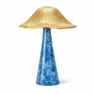 Precio al por mayor, escultura decorativa de resina y mármol con forma de hongo, figura de lujo para decoración de mesa, resina azul. - Product Image 5