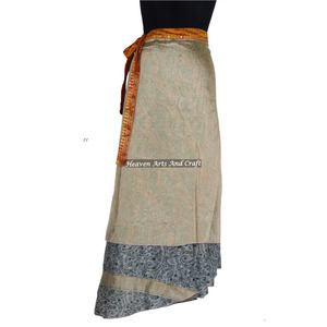 2026 Magic Bikini Cover Wear Silk Beach <b>Wrap</b> <b>Skirt</b> Wholesaler of Two Layer Block Print <b>Wrap</b> Around <b>Skirts</b> and Dresses Cover up - Product Image 6