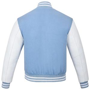 Men's High Quality <b>Smart</b> Stylish Letterman Varsity <b>Jacket</b> Winter Wool Body Genuine Leather Sleeves Embroidered Design Front Logo - Product Image 2