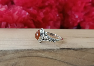 Carnelian Gemstone Midi <b>Ring</b> 925 Silver Handmade <b>Statement</b> <b>Ring</b> for Women handmade Christmas Anniversary Gift <b>Ring</b> For Girls - Product Image 4