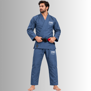 Steel <b>Blue</b> Karate Gi Slate Jiu Jitsu Kimono Unisex Pearl Weave Everyday Training Ripstop Pants Casual Grappling Comfortable 100% - Product Image 1
