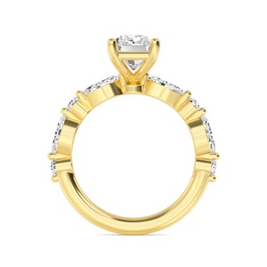 Impresionante Anillo de Compromiso de Oro Rosa de 10K con Diamantes Cultivados en Laboratorio, Corte Redondo Radiante y Marquesa, 3.81 CTW, Lujoso para Novia - Product Image 6
