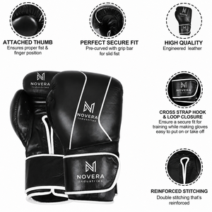 Fighter Genuine Leather MMA <b>Gloves</b> Kickboxing Boxing Muay Thai Training Sparring Gel Bagwork Outdoor <b>Moisture</b> Wicking Quick - Product Image 4