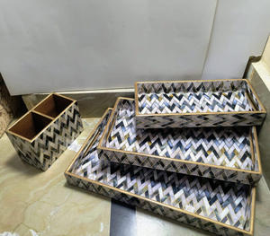 Handmade Polished <b>MDF</b> Customized Color Shape Meena Decorative Trays India Top Selling Table Top Crafting Crafts Buddhism - Product Image 2
