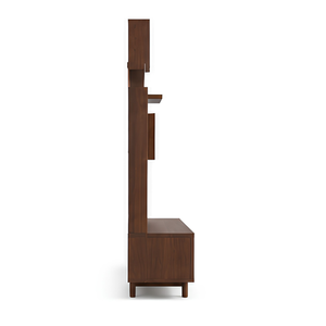 Custom Modern Teak Wood <b>TV</b> Wall Panel and Media Console for Hotel Home Apartment Villa and Large Interior Projects - Product Image 5