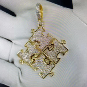 RB GEMS - Colgante Personalizable de Oro Rosa con Diamantes VVS, Estilo Hip Hop, Certificado IGI, Diseño Mejorado, Joyería Fina para Fiestas y Eventos - Product Image 1
