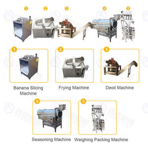 50 kg/h frites chips de banane plantain chips font la machine ligne de production de puces de plantain 304 acier inoxydable - Product Image 2