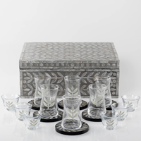 KV NATURAL HOME – Ensemble de sous-verres en nacre pour le Ramadan, vente directe usine, décoration artisanale contemporaine pour tasses en verre et desserts
