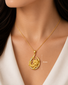 Gold Plated 925 Sterling <b>Silver</b> Animal Pendant Diamond <b>Necklace</b> Carved Lion Charm Jewelry Gift <b>for</b> Women and <b>Men</b> - Product Image 5
