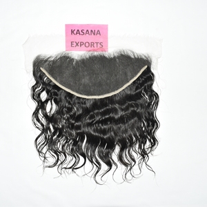 Extensions de cheveux Remy indiens 13*6 HD Frontal, noir naturel, cuticules alignées, ondulations profondes lâches, pour femmes, 100g, double trame machine - Product Image 6