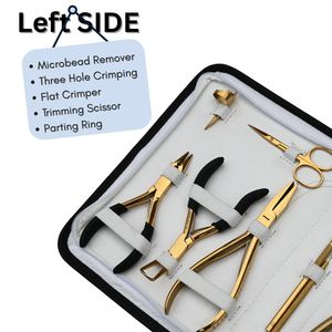 Kit d'extension capillaire en gros : Pince à sertir plate et à trois trous, outil de pose pour extensions à clipser, crochet de tirage capillaire, anneaux de séparation, pinces à cheveux, ensemble de ciseaux - Product Image 4
