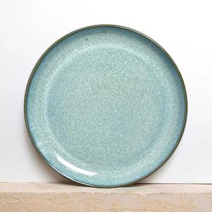 Assiette à dîner en céramique artisanale Seafoam, surface lisse et brillante, design à bord fin, fabrication robuste, parfaite pour les repas contemporains - Product Image 1