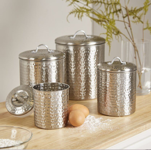Antique Copper Metal Classic Food <b>Canisters</b> Embossed Grapevine Moisture-Proof Flip Top Lid Pantry Storage Wholesale Prices - Product Image 3