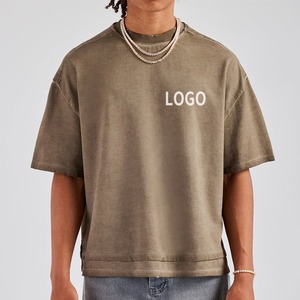 Camiseta de algodón verde oliva para hombre, manga corta, estilo casual, con logo estampado en la parte delantera, transpirable, estilo jersey, 100% algodón vintage - Product Image 6