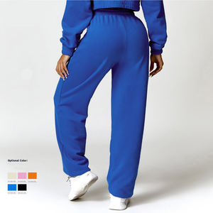 Pantalon de jogging en molleton pour femme, taille mi-haute, coupe ajustée, style vintage, en coton, différentes couleurs, pour l'hiver, vente en gros - Product Image 5