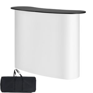Tavolo Podio Portatile per Fiere Indoor 130 cm x 46,5 cm x 95 cm, Espositore da Banco per Stand Fieristico, Parete Pieghevole - Product Image 1