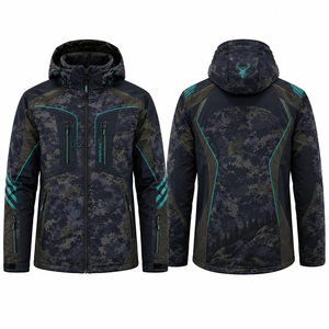 Veste softshell de chasse pour homme MEGAMAPLE, manches longues, respirante, anti-humidité, imprimé floral par sublimation, pour l'automne - Product Image 1