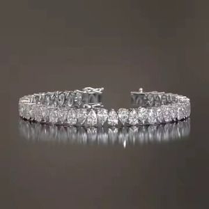 Lab Grown Diamond Tennis Bracelet for Women <b>Men</b> Solid Gold Eternity Pear Bracelet for Weddings Women's Diamond Bracelets <b>Bangles</b> - Product Image 5