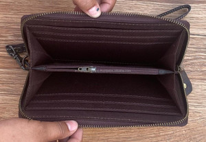 Nueva Cartera de cuero tallada a mano, funda de teléfono de embrague, carteras elegantes multiusos, Cartera de cuero genuino para mujer - Product Image 6