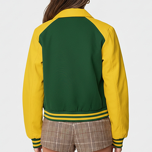 New Design Premium Quality Dyed Waterproof Breathable Cotton <b>Quilted</b> Heavyweight <b>Wool</b> Varsity Jacket Women Fashionable Sports - Product Image 5