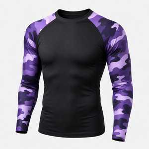 Camiseta Deportiva de Compresión de Manga Larga para Hombre, Ecológica, de Spandex/Poliéster, Transpirable, con Estampado por Sublimación, 240g, de Secado Rápido - Product Image 4