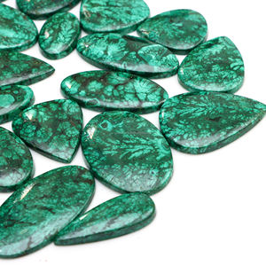 Vente en gros de cabochons en malachite naturelle en forme de feuille, cristaux de malachite faits à la main, pierres précieuses en vrac pour la fabrication de bijoux - Product Image 1