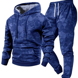 Ensemble sweat à capuche oversize et pantalon de survêtement côtelé pour homme, imprimé tie-dye, en molleton d'hiver 380g, sérigraphié - Product Image 1