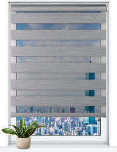 Smart Home Custom Size Modern Zebra Shades Roller Blinds 100% Polyester Fabric Day Night Light Control Top Mount - Product Image 6