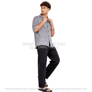 กางเกงลำลองผ้าคอตตอนผสมทรงตรงเอวยางยืดใส่สบายสำหรับผู้ชาย - Product Image 4