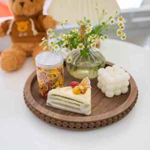 ถาดเสิร์ฟไม้ทำมือ ถาดไม้สักอะคาเซียแท้สำหรับหั่นอาหารและเสิร์ฟอาหาร ถาดไม้ที่ทนทาน เป็นมิตรกับสิ่งแวดล้อม - Product Image 2