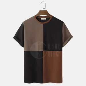 เสื้อยืดคอกลมผู้ชาย แขนสั้น ผ้าคอตตอนผสมโพลีเอสเตอร์ สีพื้นเรียบๆ สไตล์ไฮสตรีท ขายส่งเสื้อยืดผู้ชาย - Product Image 1