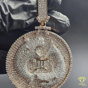 Colgante de Diamantes Cultivados en Laboratorio VVS, Estilo Hip Hop, Totalmente Cubierto de Diamantes, Personalizado al por Mayor, Plata de Ley 925, Joyería para Hombre - Product Image 4