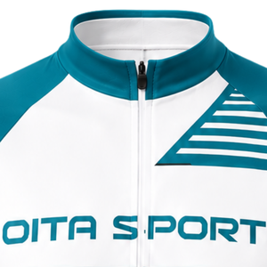 Teal <b>White</b> Short Sleeve <b>Cycling</b> <b>Jersey</b> Full Zip Breathable Quick Dry Bicycle Shirt Lightweight Road Racing Sports Apparel - Product Image 4
