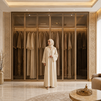 Armoire sur mesure, dressing, design de placard, cadre en aluminium, porte vitrée, porte battante, du sol au plafond, taille personnalisée pour villa