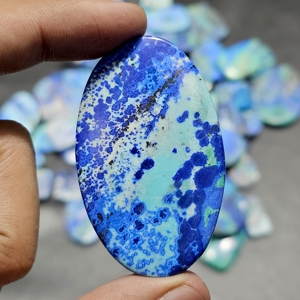 Lote de cabujones de azurita natural azul para la fabricación de joyas, tamaño libre, venta al por mayor - Product Image 3