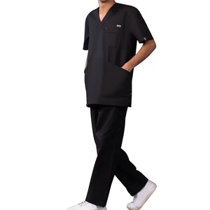 Uniformes Médicos Unisex para Hospital, Trajes de Enfermería con Cuello Mao, Manga Corta, 100% Algodón, Sin Costuras, Detección de Agujas, Personalizables - Product Image 6