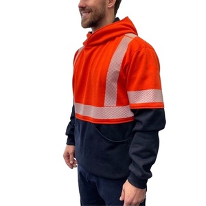 Sweat-shirts de travail personnalisés en polaire avec réflecteurs de sécurité, sweats à capuche réfléchissants multi-usages pour la construction - Product Image 2