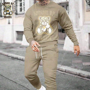 Ensemble de jogging streetwear mi-lourd en mélange de coton 100% OEM, vente en gros, avec logo personnalisé, sweat-shirt à capuche et pantalon de survêtement - Product Image 3