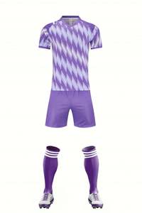 Maillots de football unisexes personnalisés, ensembles de tenues de football à séchage rapide, 100% polyester, logo à pois sur le devant, ensemble de vêtements de football - Product Image 2
