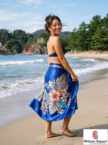 Custom Polynesian Sarong Hawaiian Pareo Floral Print Soft Fabric Tropical <b>Beach</b> Wrap OEM ODM Manufacturer - Product Image 4
